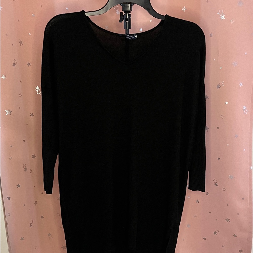 American Eagle Black V-Neck Sweater Dress
